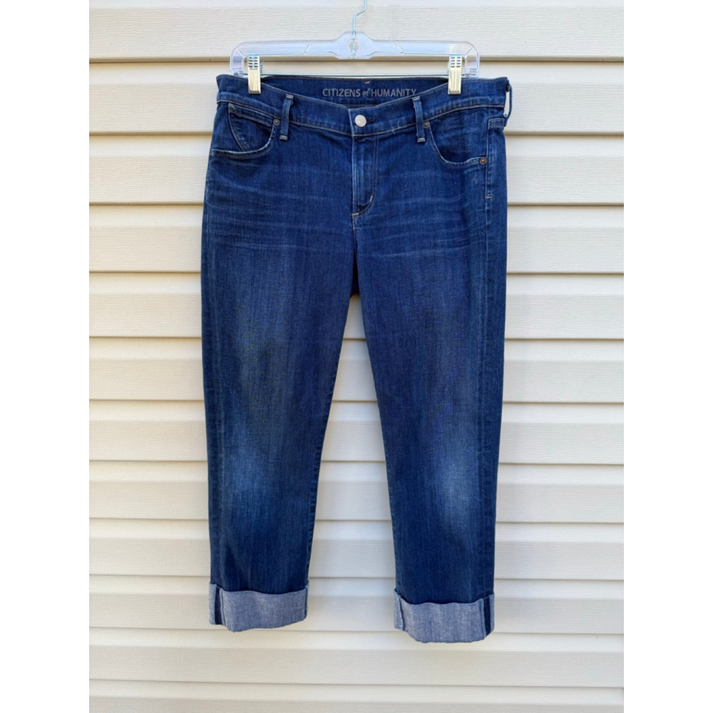 Citizens of Humanity Dani Cropped Straight Leg Jeans Size 30 Mid Rise Cuffed - Picture 2 of 8